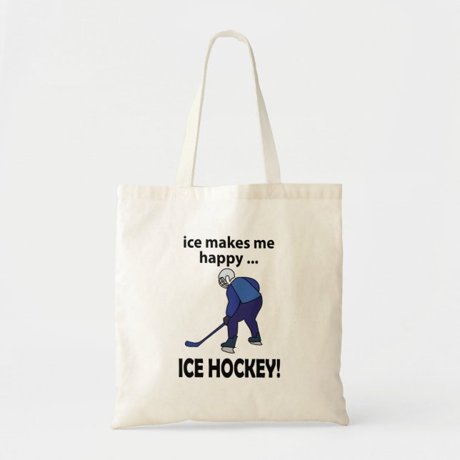 Ice Hockey Ice Makes Me Happy Ice Hockey Tote Bag (Front)