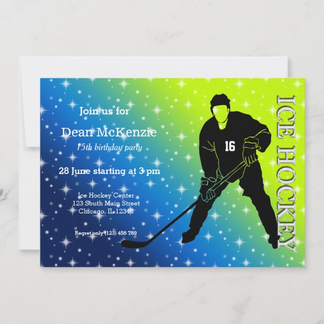 Ice Hockey Invitation (Front)