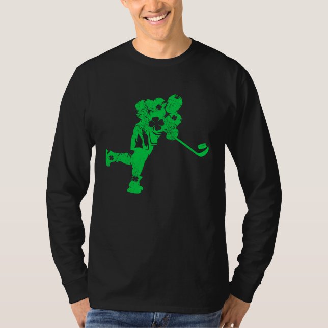 Ice Hockey  Irish Kids Boys Men  St Patricks Day T-Shirt (Front)