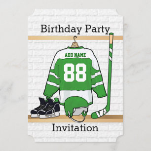Ice Hockey Jersey Birthday party invitations