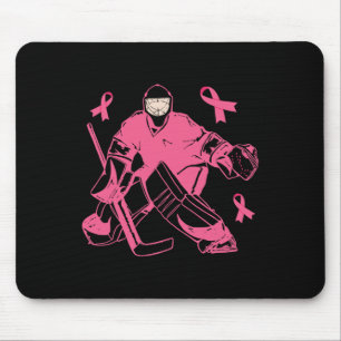 Ice Hockey Keeper Pink Ribbon Breast Cancer Awaren Mouse Pad