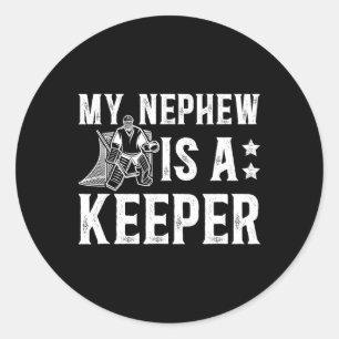 Ice Hockey Keeper Uncle Of A Hockey Goalie Uncle Classic Round Sticker