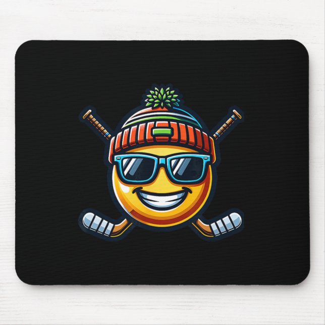 Ice Hockey Lemon Cool Sport Fun Sticks  Mouse Pad (Front)