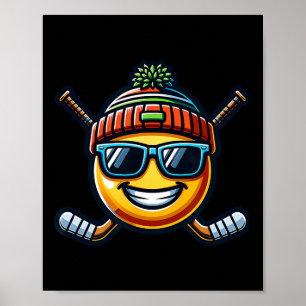Ice Hockey Lemon Cool Sport Fun Sticks Poster
