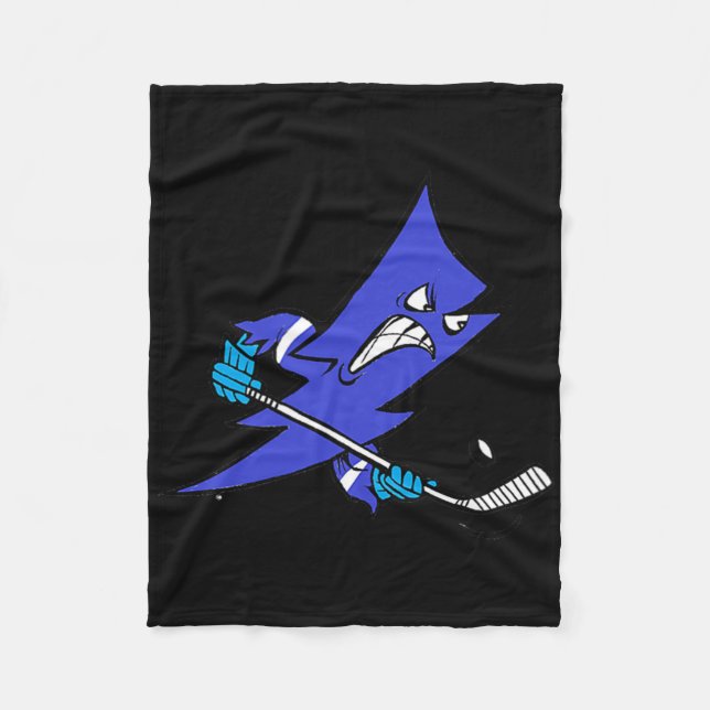 Ice Hockey Lightning Bolt Fast Slap Shot  Fleece Blanket (Front)