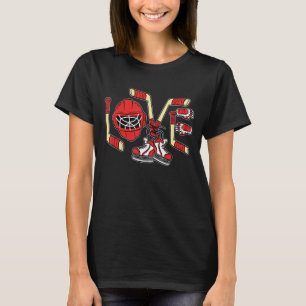 Ice Hockey Love Valentines Day Cool Sports T-Shirt