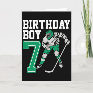 Ice Hockey Lovers Kids 7th Hockey Birthday Boy Pla Card