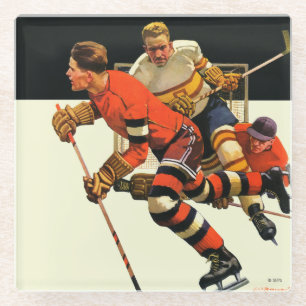 Ice Hockey Match Glass Coaster