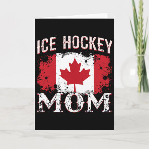 Ice Hockey Mom Vintage Distressed Canada Flag Spor Card