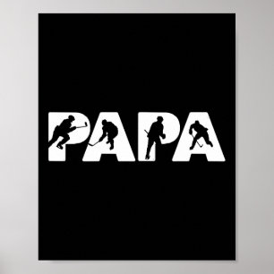 Ice Hockey Papa Funny Dad Ice Hockey Dad Poster