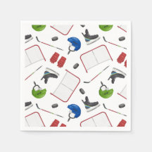 Ice Hockey Paper Napkins, Hockey Party Supplies