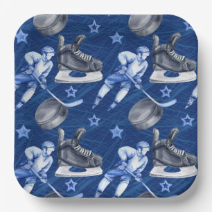 Ice Hockey Paper Plate