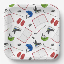 Ice Hockey Paper Plates, Hockey Birthday Party