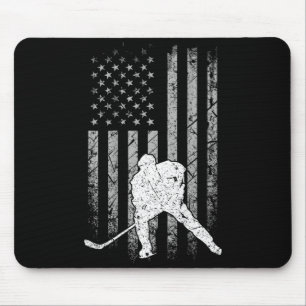 Ice hockey patriotic american flag hockey player o mouse pad