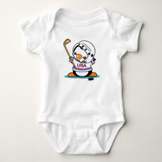 Ice Hockey Penguin Baby Bodysuit