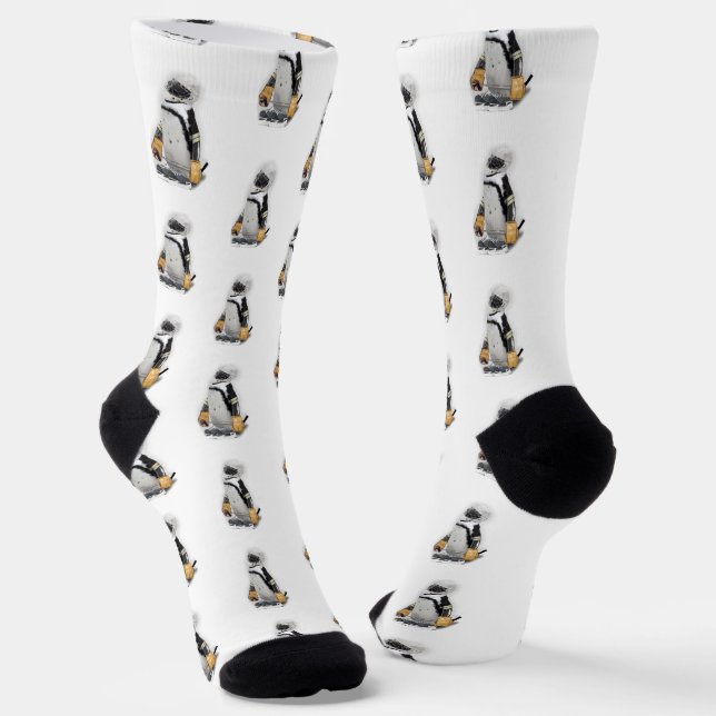 Ice Hockey Penguin  Socks (Angled)