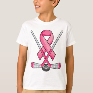 Ice Hockey Pink Ribbon Breast Cancer Awareness Spo T-Shirt