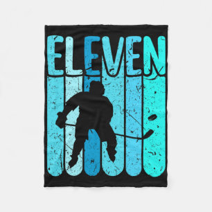 Ice Hockey Player 11th Birthday Boys Ice Hockey  Fleece Blanket