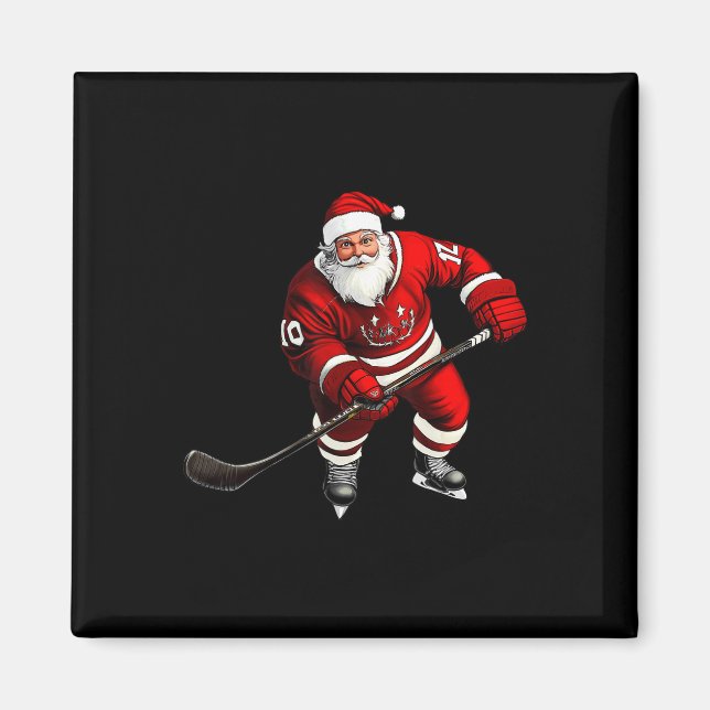 Ice Hockey Player Christmas  Magnet (Front)