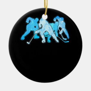 Ice Hockey Player Coach Fan Team Sport Graphic Hoc Ceramic Tree Decoration