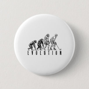 Ice Hockey Player Evolution Funny Man Ape Caveman 6 Cm Round Badge