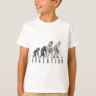 Ice Hockey Player Evolution Funny Man Ape Caveman T-Shirt