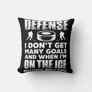 Ice Hockey Player Goalie Defence I Don't Get Many  Cushion