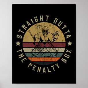 Ice Hockey Player Goalie Jersey Puck Face Mask Tea Poster