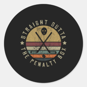 Ice Hockey Player Goalie Puck Face Mask Team Outfi Classic Round Sticker