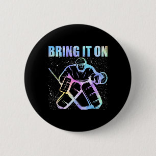 Ice Hockey Player Goalkeeper Ice Hockey Goalie Hoc 6 Cm Round Badge