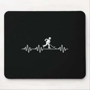 Ice Hockey Player Heartbeat Men Funny Ice Hockey  Mouse Pad