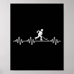 Ice Hockey Player Heartbeat Men Funny Ice Hockey Poster