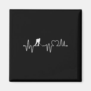 Ice Hockey Player Heartbeat Mens Youth Boys And Gi Magnet