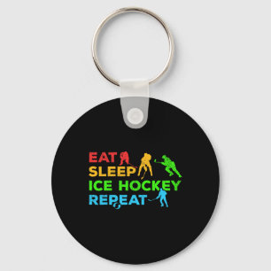 Ice Hockey Player I Eat Sleep Ice Hockey Repeat I Key Ring