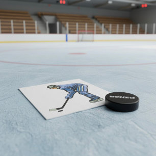 Ice Hockey Player in Blue Uniform Napkin