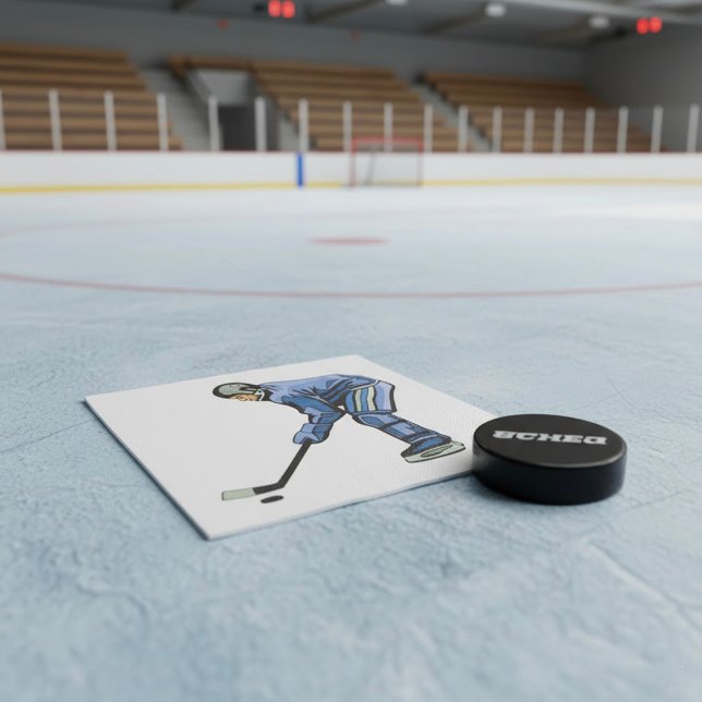 Ice Hockey Player in Blue Uniform Napkin (Creator Uploaded)