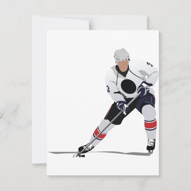 Ice Hockey Player Invitations (Front)