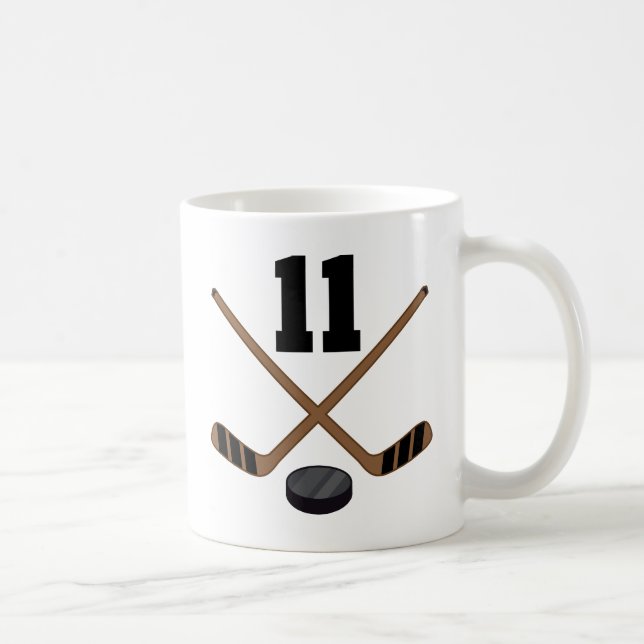 Ice Hockey Player Jersey Number 11 Gift Coffee Mug (Right)