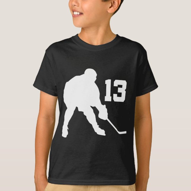 Ice Hockey Player Jersey Number 13 T-Shirt (Front)