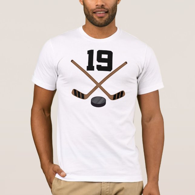 Ice Hockey Player Jersey Number 19 Gift T-Shirt (Front)