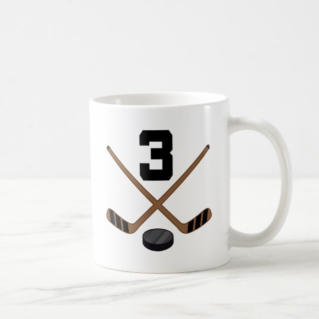 Ice Hockey Player Jersey Number 3 Mug Gift (Right)