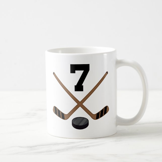 Ice Hockey Player Jersey Number 7 Gift Coffee Mug (Right)