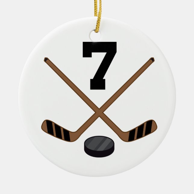 Ice Hockey Player Jersey Number 7 Ornament (Front)