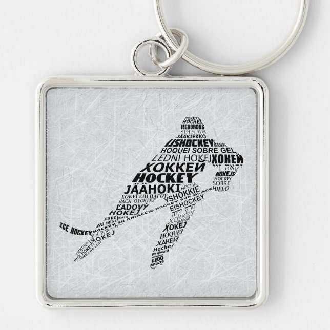 Ice Hockey Player Key Ring (Front)