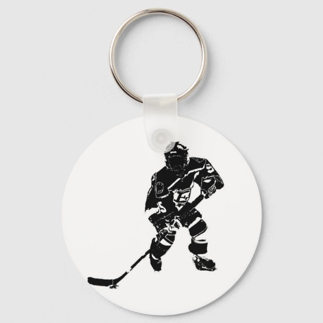 Ice Hockey Player Key Ring (Front)