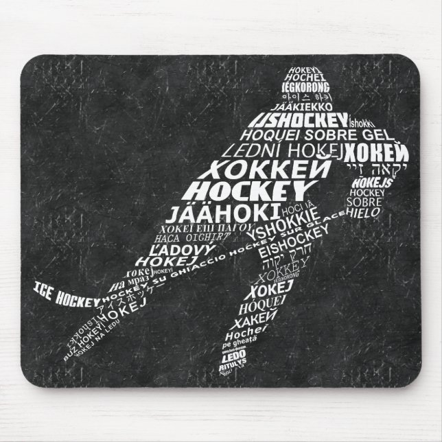 Ice Hockey Player Languages Mousemat (Front)