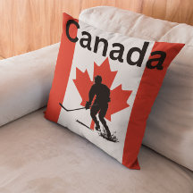 Ice Hockey Player on Canadian Flag