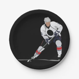 Ice Hockey Player Paper Plates