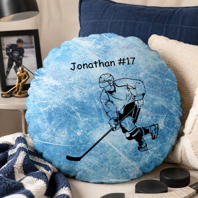 Ice Hockey Player Round Cushion (Creator Uploaded)