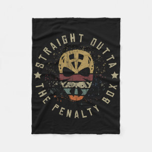 Ice Hockey Player Tee Goalie Puck Face Team Penalt Fleece Blanket